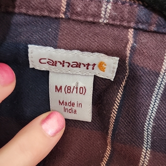 Carhartt Red and Blue Flannel Button Down Shirt - Picture 2 of 6